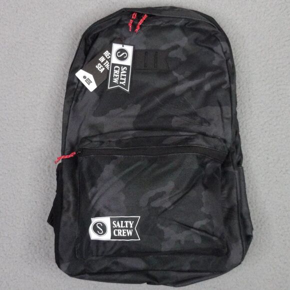 Salty Crew Brig Backpack Black Camo NWT Fishing School Book Beach Laptop Bag 20L - Picture 1 of 11